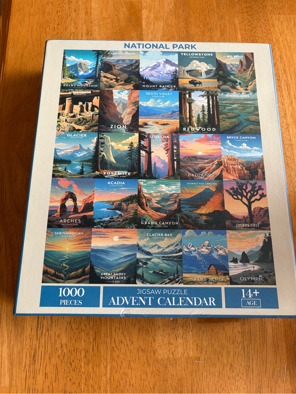 National Park 1000-Piece Jigsaw Puzzle Advent Calendar - Blue